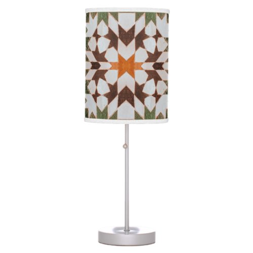 Vintage Moroccan Tile Distressed Style  Table Lamp