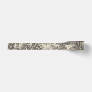 Vintage Moroccan Toile Camel Oasis Palm Tree Grosgrain Ribbon