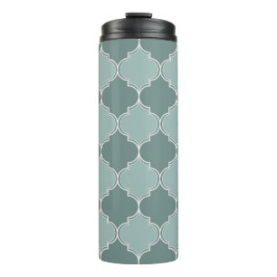 Vintage Moroccan trellis quatrefoil seamless patte Thermal Tumbler