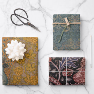 Vintage Morris Birds Peacock Vine Dragon Turkeys Wrapping Paper Sheets