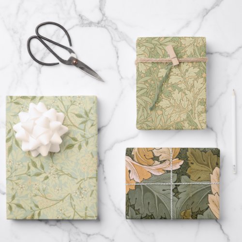 Vintage Morris Foliage Jasmine Acanthus Leaves Wrapping Paper Sheets