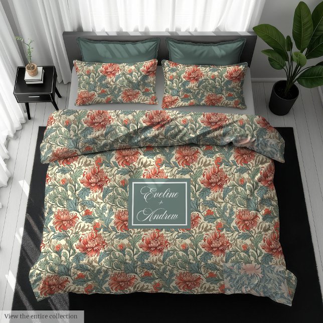 Vintage Morris Inspired Custom Pastel Duvet Cover (Vintage Morris Inspired Custom Pastel Duvet Cover)