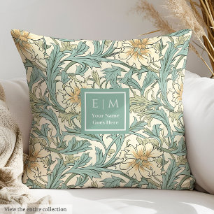 Vintage Morris Inspired Pillow with Custom Text