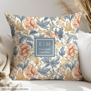 Vintage Morris Inspired Pillow Your Name Custom