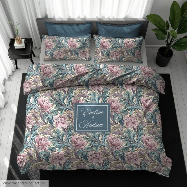Vintage Morris Style Personalized Floral Duvet (Vintage Morris Style Personalized Floral Duvet Cover)