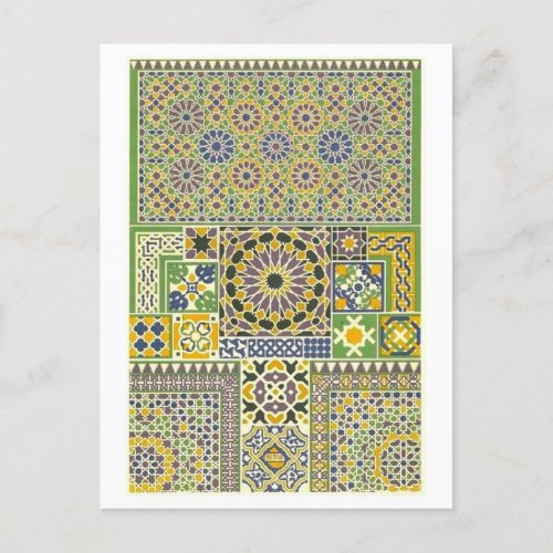 Vintage Mosaic Tile Design Postcard
