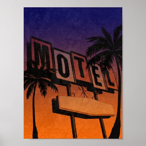 Vintage Motel Sign Sunset