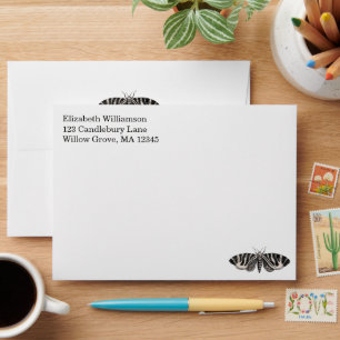 Vintage Moth Elegant Minimalist Personalized Envelope