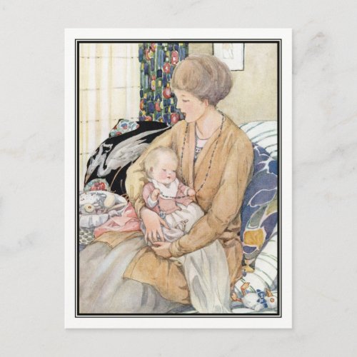 Vintage Mother and Baby by Anne Anderson Postcard
