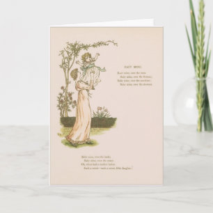 Vintage Mother and Baby Daughter Greeting Card