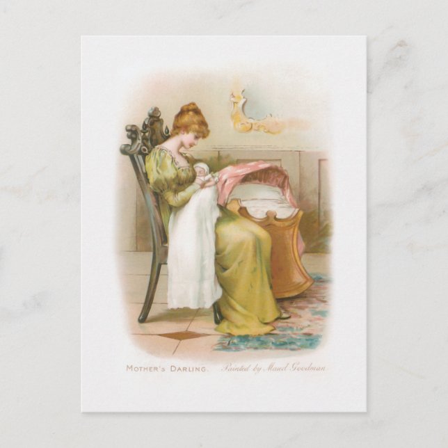 Vintage Mother and Baby Holiday Postcard (Front)