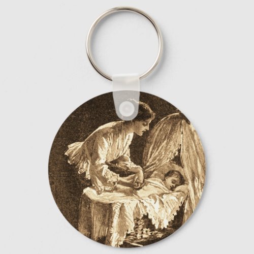 Vintage Mother and Baby Keychain