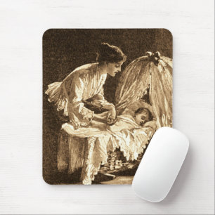 Vintage Mother and Baby Mouse Pad