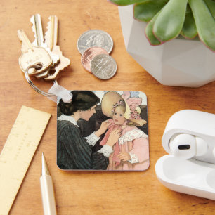 Vintage Mother and Child by Jessie Willcox Smith Keychain