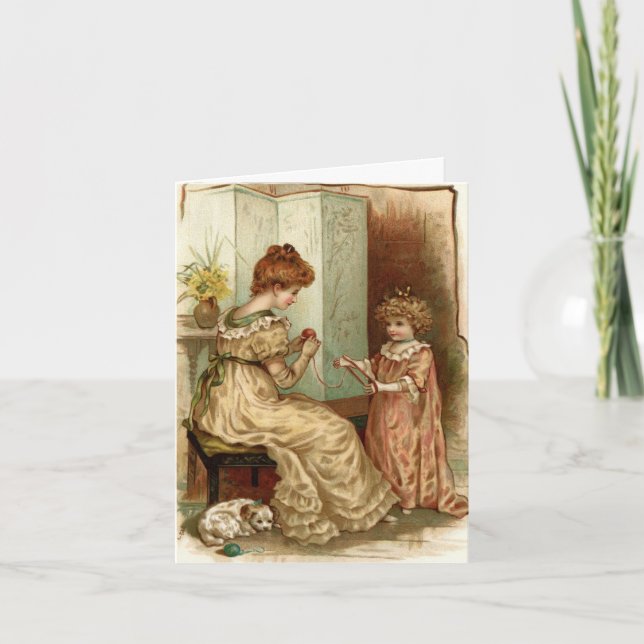Vintage Mother And Child Card (Front)