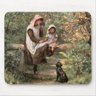 Vintage Mother and Child in a country setting Mouse Pad
