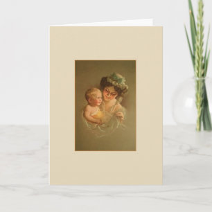 Vintage Mother and Child Mother's Day Card