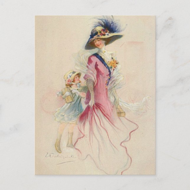 Vintage Mother and Child Postcard (Front)