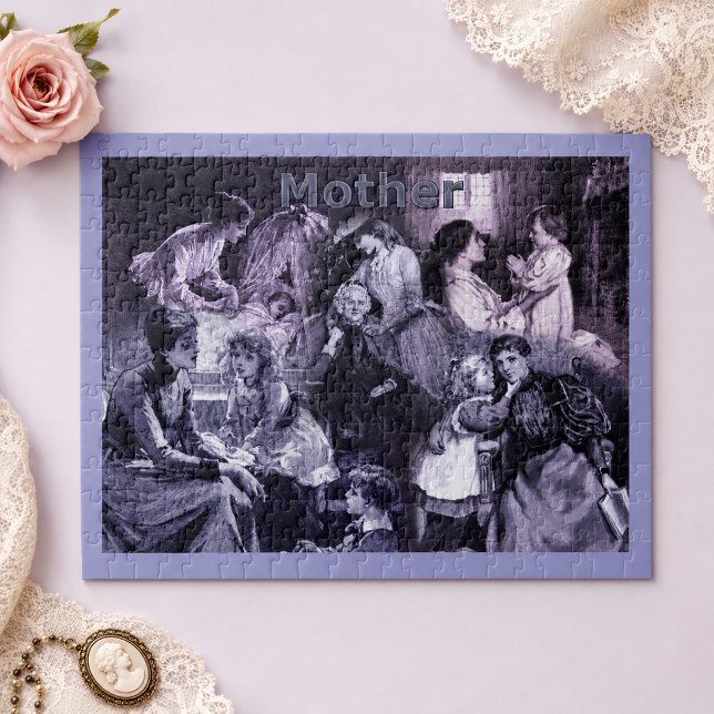 Vintage Mother and Children Art Collage Jigsaw Puzzle (Vintage Mother and Children Art Collage Jigsaw Puzzle)