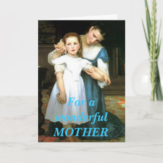 Vintage mother and daughter greeting card