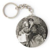 Vintage Mother and Daughter keychain