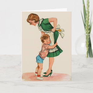 Vintage Mother and Son Note Card