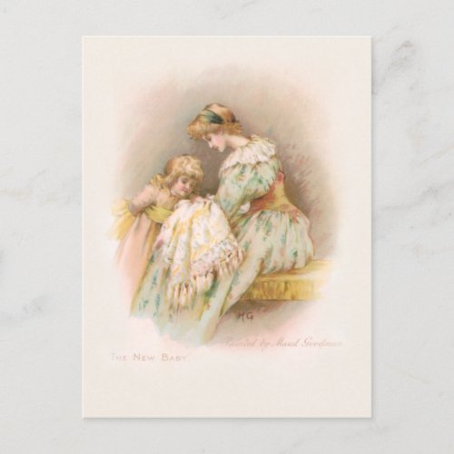 Vintage Mother Child and New Baby Holiday Postcard