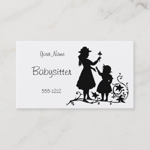Customizable Vintage Mother Child Babysitter Business Card