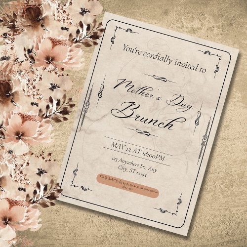 Vintage Mother Day Celebrating Mom A Special Day Invitation
