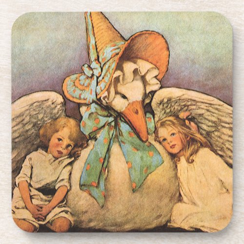 Vintage Mother Goose Children Jessie Willcox Smith Drink Coaster