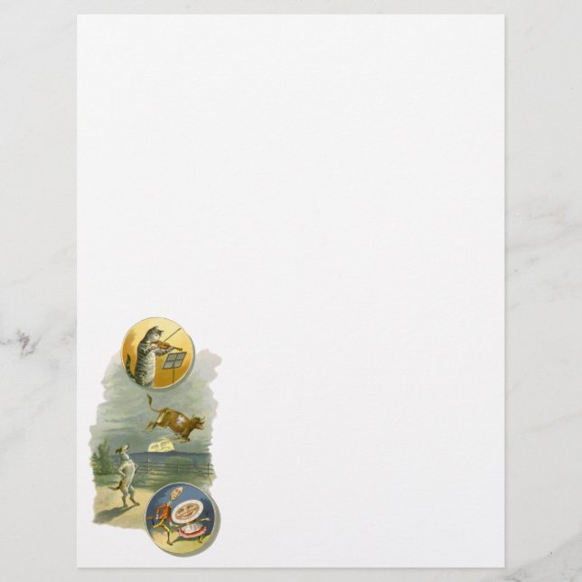 Vintage Mother Goose Nursery Rhyme Hey Diddle Flyer (Front)