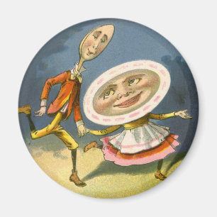 Vintage Mother Goose Nursery Rhyme Hey Diddle Magnet