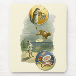 Vintage Mother Goose Nursery Rhyme Hey Diddle Mouse Pad