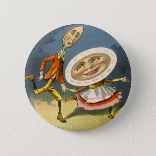 Vintage Mother Goose Nursery Rhyme Hey Diddle Pinback Button