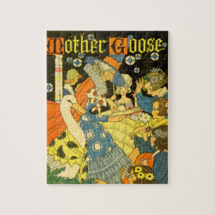 Vintage Mother Goose Reading Books to Children Jigsaw Puzzle