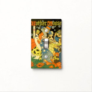 Vintage Mother Goose Reading Books to Children Light Switch Cover