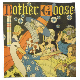 Vintage Mother Goose Reading Books to Children Napkin