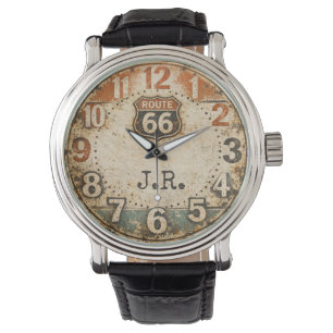 Vintage Mother Road Distressed Shield Custom Watch