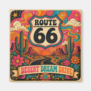 Vintage Mother Road Sixties Trippy Highway  Magnet