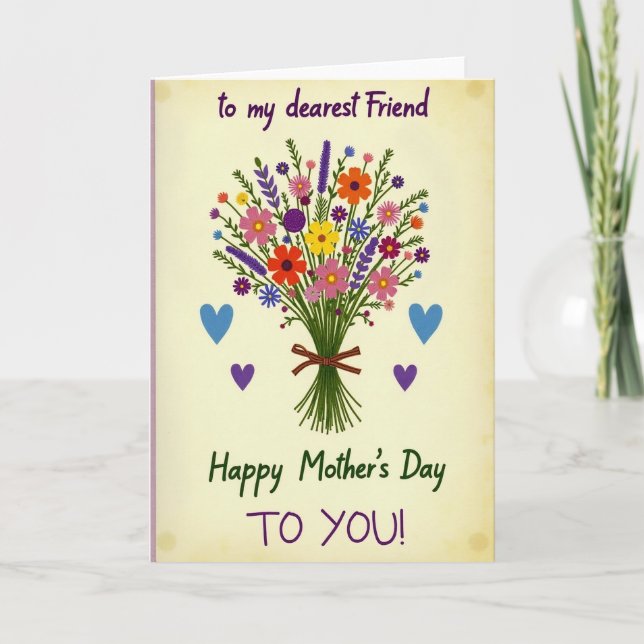 Vintage Mothers Day Blooms Card (Front)