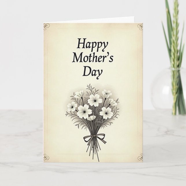 Vintage Mothers Day Blossom Card (Front)