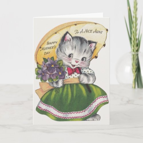 Vintage Mothers Day Card For a Nice Aunt