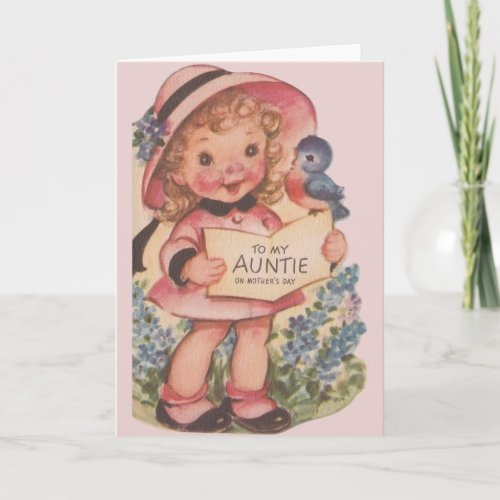 Vintage Mothers Day Card for Auntie