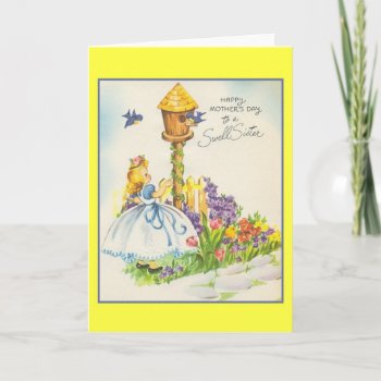 Vintage Mother's Day Card For Sister by RetroMagicShop at Zazzle