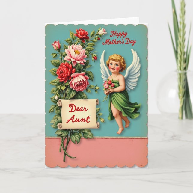 Vintage Mothers Day Cherub Card (Front)