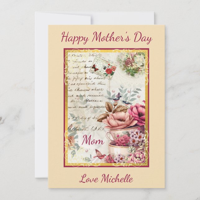 Vintage Mother's Day Collage Card (Front)