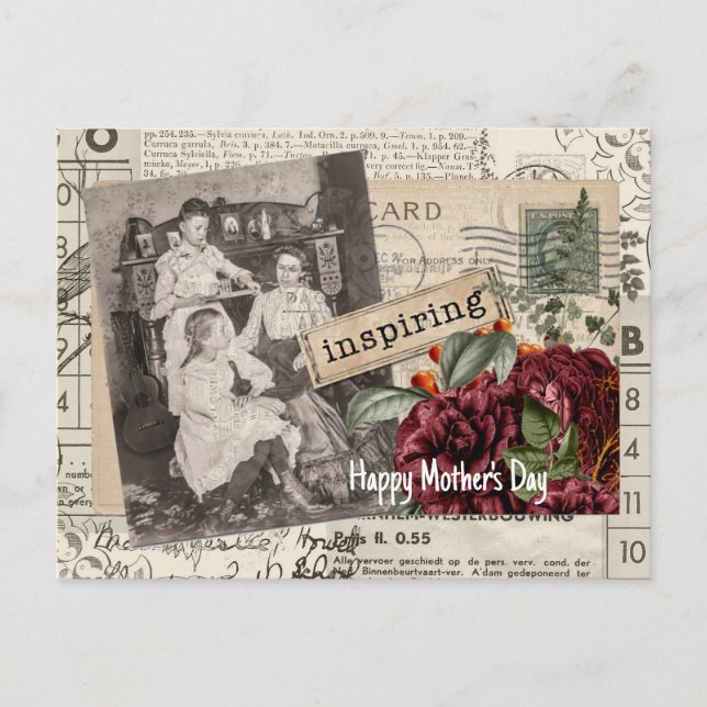 Vintage Mother's Day Collage Postcard (Front)