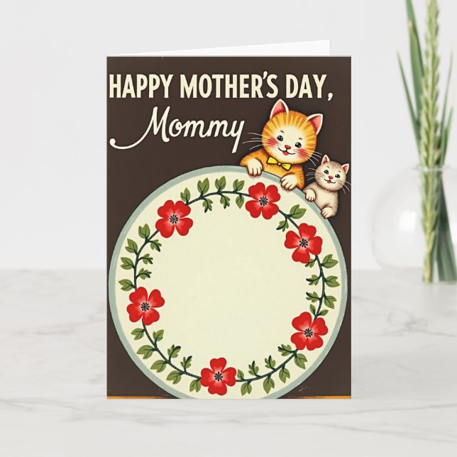 Vintage Mothers Day Felines Card (Front)