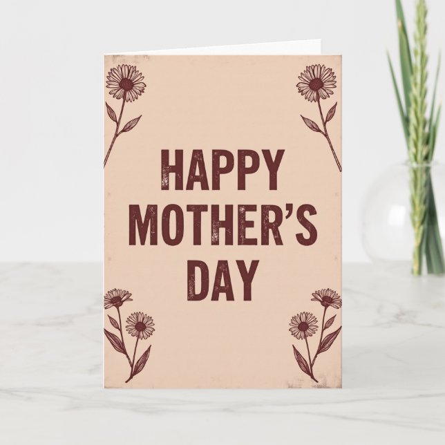 Vintage Mothers Day Floral Card (Front)