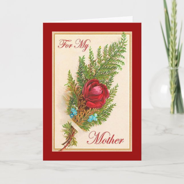 Vintage Mothers Day Floral Roses Card (Front)